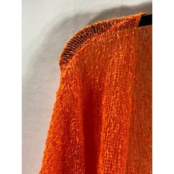 EXOTIC Women's Bright Orange Knit Open Front Elbow-Sleeve Shrug SZ OS - Picture 3 of 6